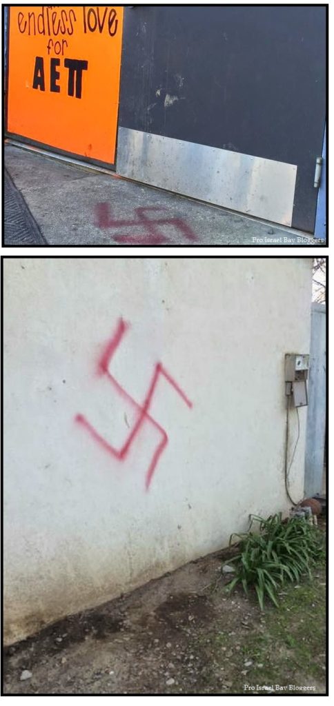 Swastikas found on walls of Jewish fraternity at UC Davis the day after a BDS resolution passed in the student senate.