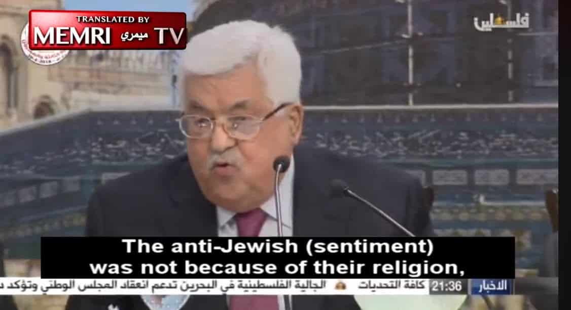 Even Mahmoud Abbas’ “Friends” Are Ripping Him For Antisemitic Remarks