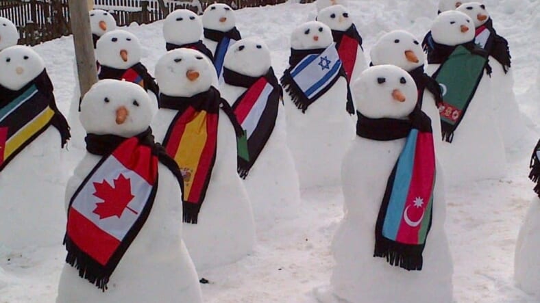John Baird snow people in Davos