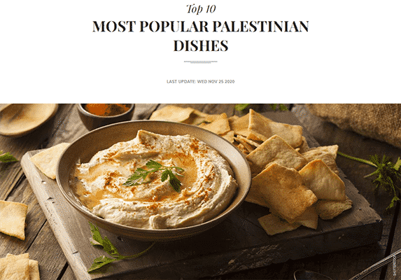 When Hardly Any of the 'Most Popular Palestinian Dishes' on a Top Ten ...