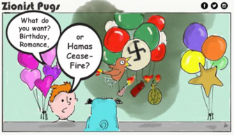 zionist pugs kites cartoon