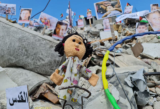 gaza rubble propaganda