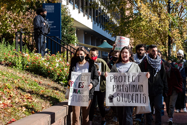 GWU pali protest