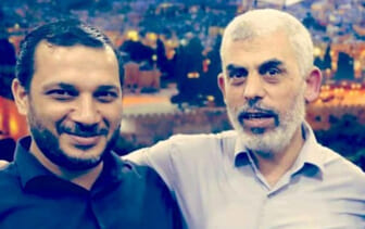 Ibrahim Al-Madhoun with Hamas leader Yahya Sinwar
