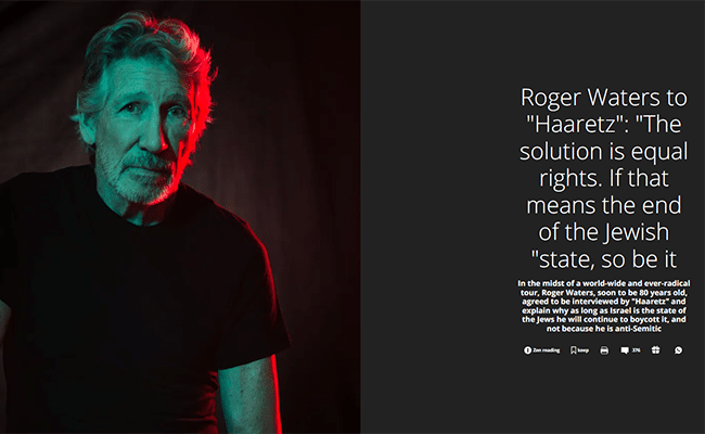 roger waters haaretz