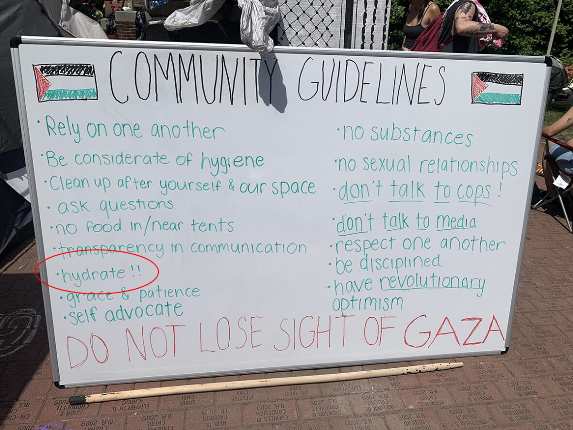 A protester at Columbia University spoke out on Tuesday and delivered the demands of those occupying Hamilton Hall