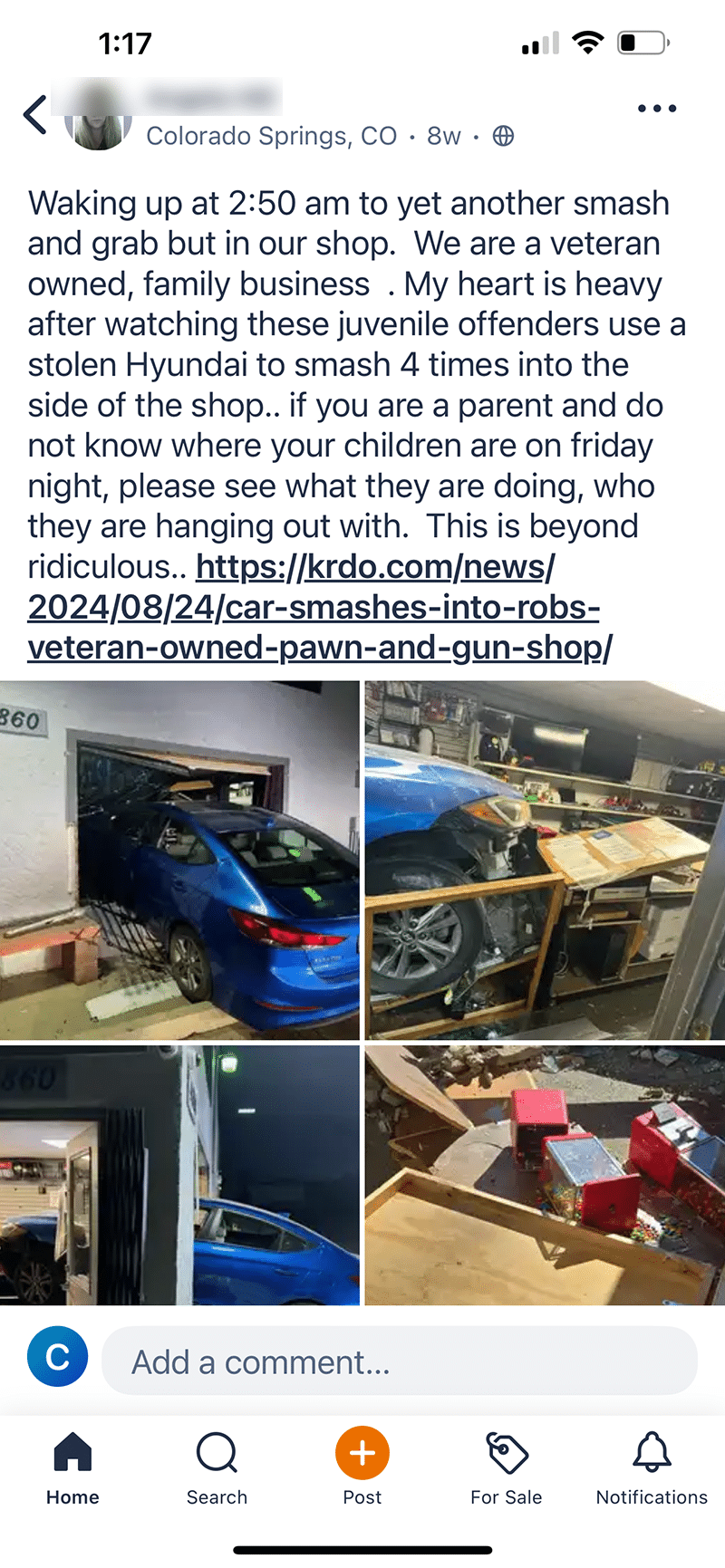 Violence post example copy