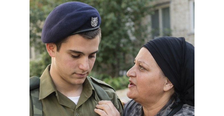 Jewish mother with soldier