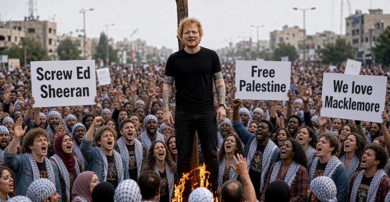 Ed Sheeran burned at stake
