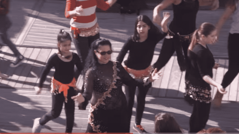 Dancers in First Station flash mob