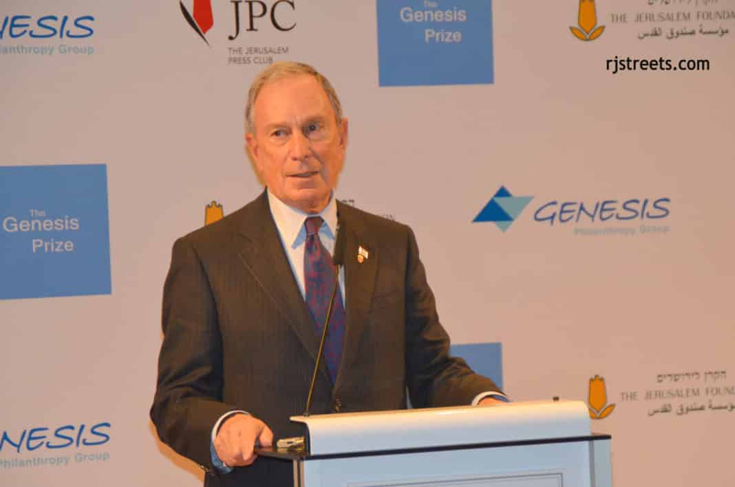 Michael Bloomberg speaking in Jerusalem