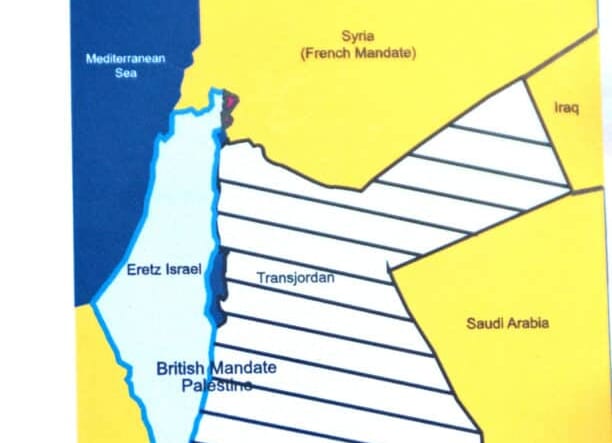 image map of Israel in British Mandate 1922