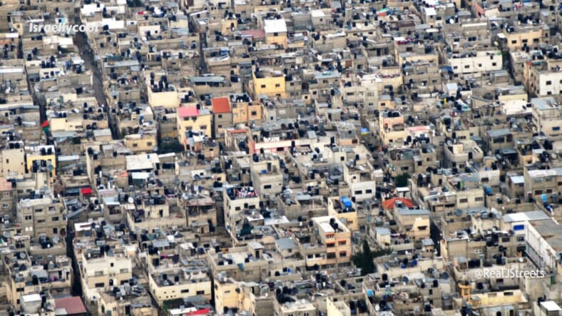 crowded housing in refugee camp in Nablus