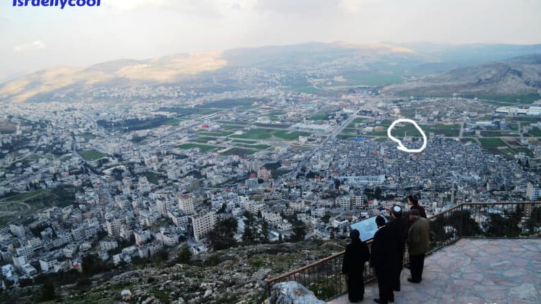 view of Nablus, Scechem for Joseph's lookout