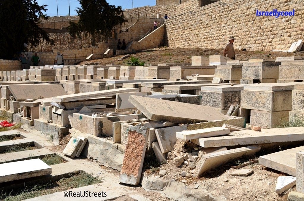 Har Zeitim -Mt Olives Cemetery damaged from vandals