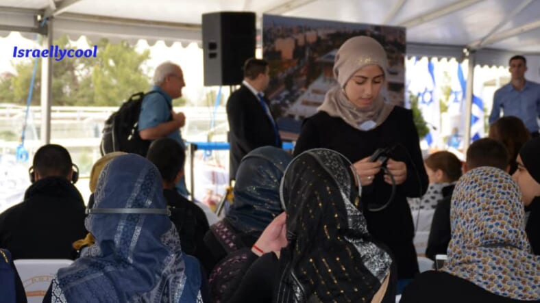 Arab girls sitting at Knesset ceremony
