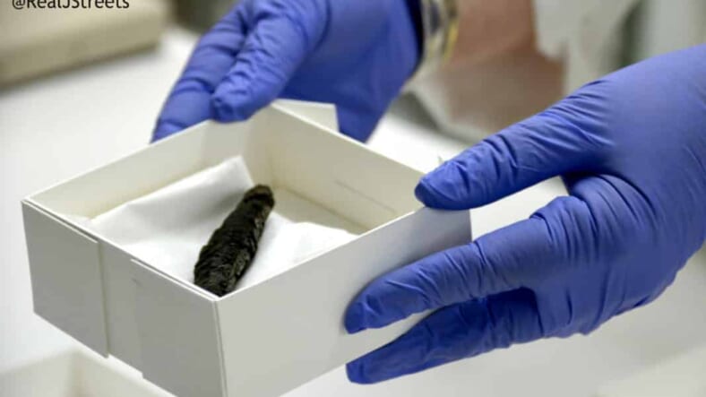 piece of burnt parchment that was read by midro CT scan and virtually unrolled
