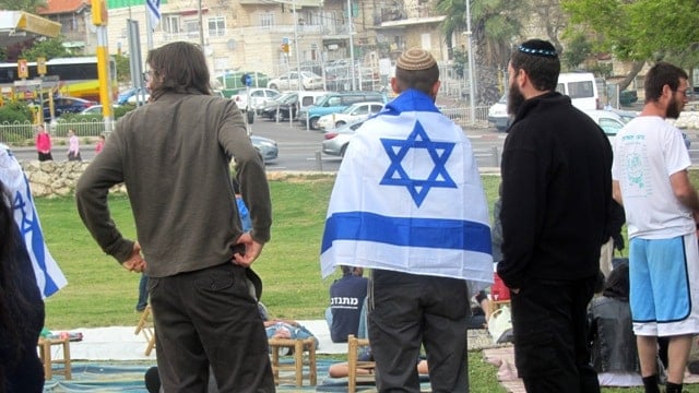 Israeli flag on Independence DAy