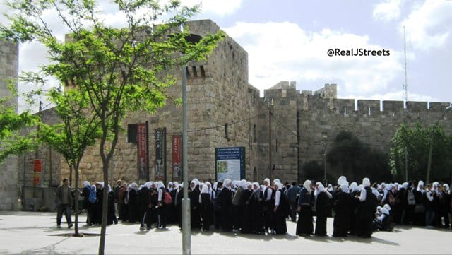 image Arab girls near Jaffa Gate, photo Arab gilrs in Jerusalem, picture Arab girls in Israel