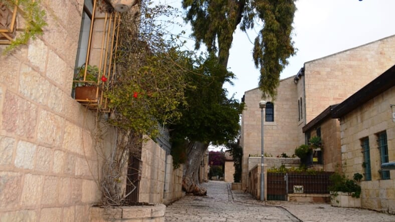 Yemin Moshe street Jerusalem's oldest neighborhood