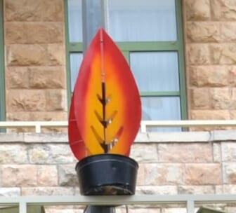 Remembrance memorial flame in Israel used on buildings