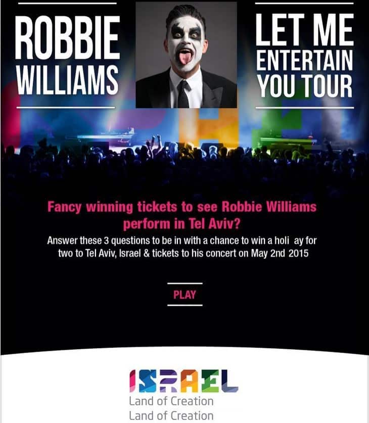 Robbie Williams competition picture