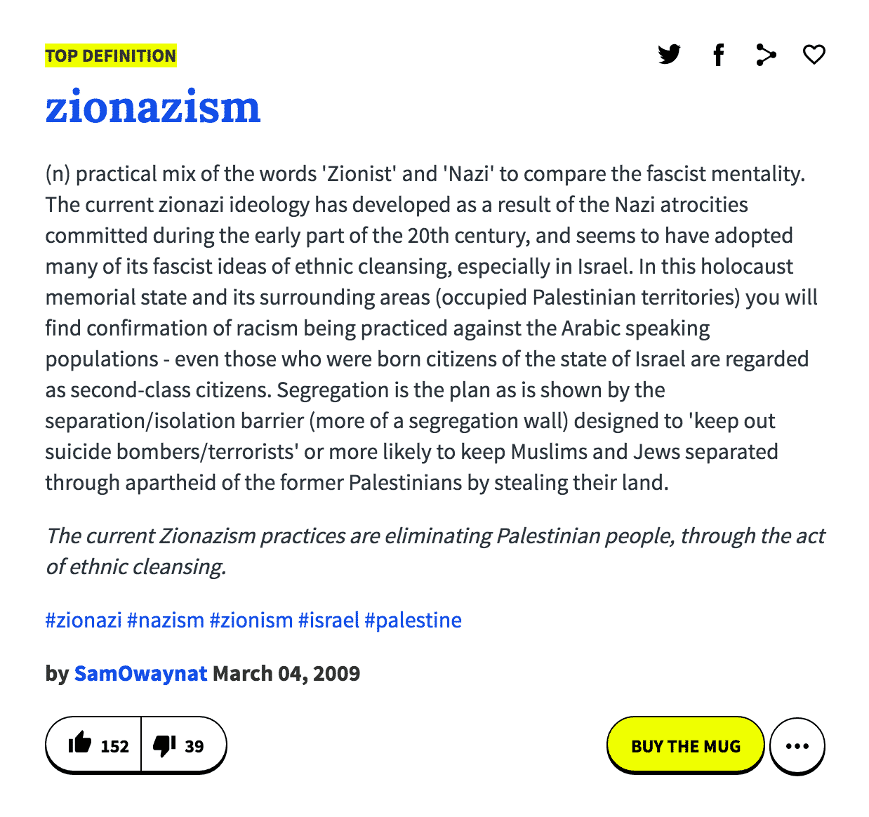 Urban Dictionary Zionazism