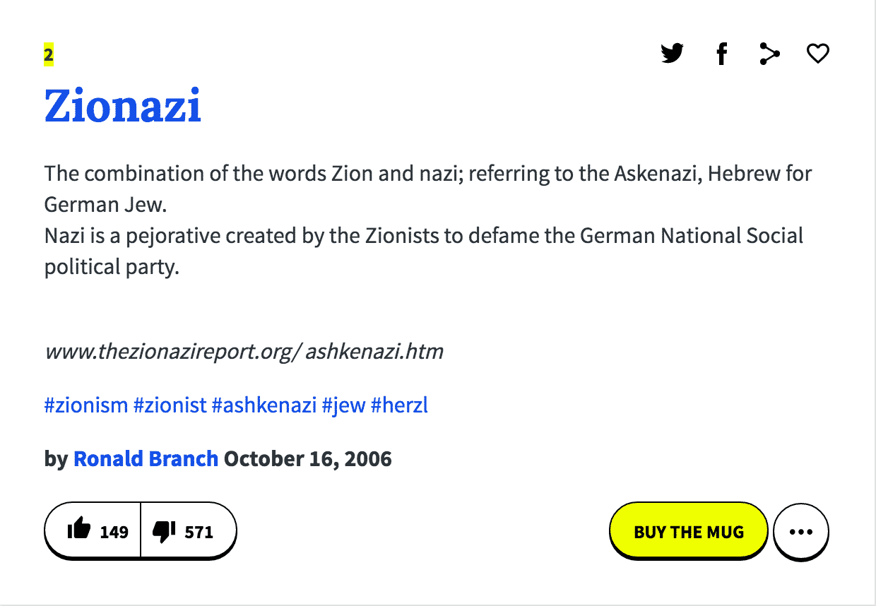 Urban dictionary Zionazi 2