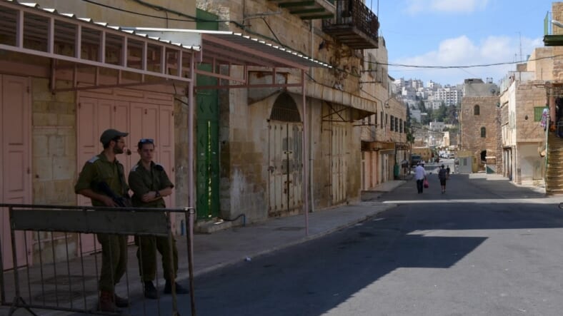 IDF in Hebron on quite street