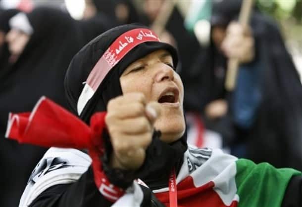 iranian female anti Israel protester