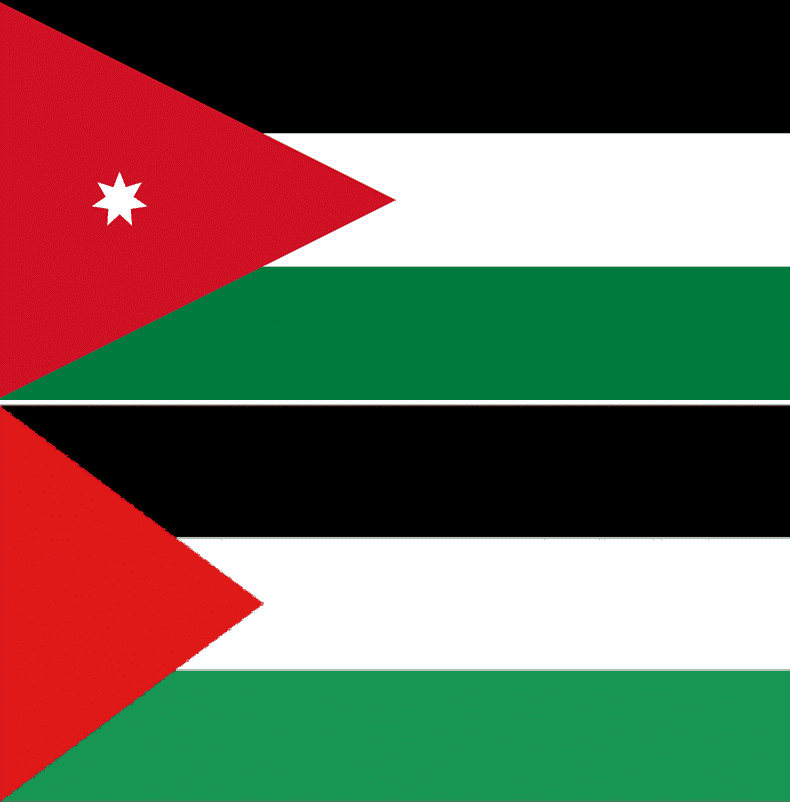 palestine vs jordan flags
