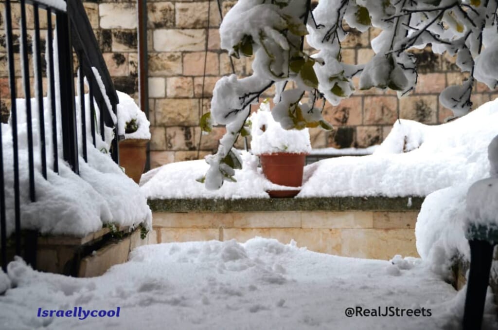 snow in Jerusalem, Israel