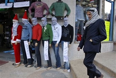 Palestinian Santa mannequin